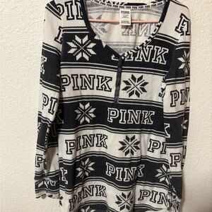 Victoria's Secret Pink and Black Pajama Top